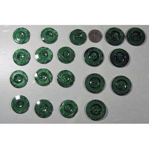 VINTAGE EASTERN EUROPEAN GARMENT BUTTONS GREEN 1930's